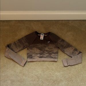Gymshark Brown Long Sleeve Crop Top